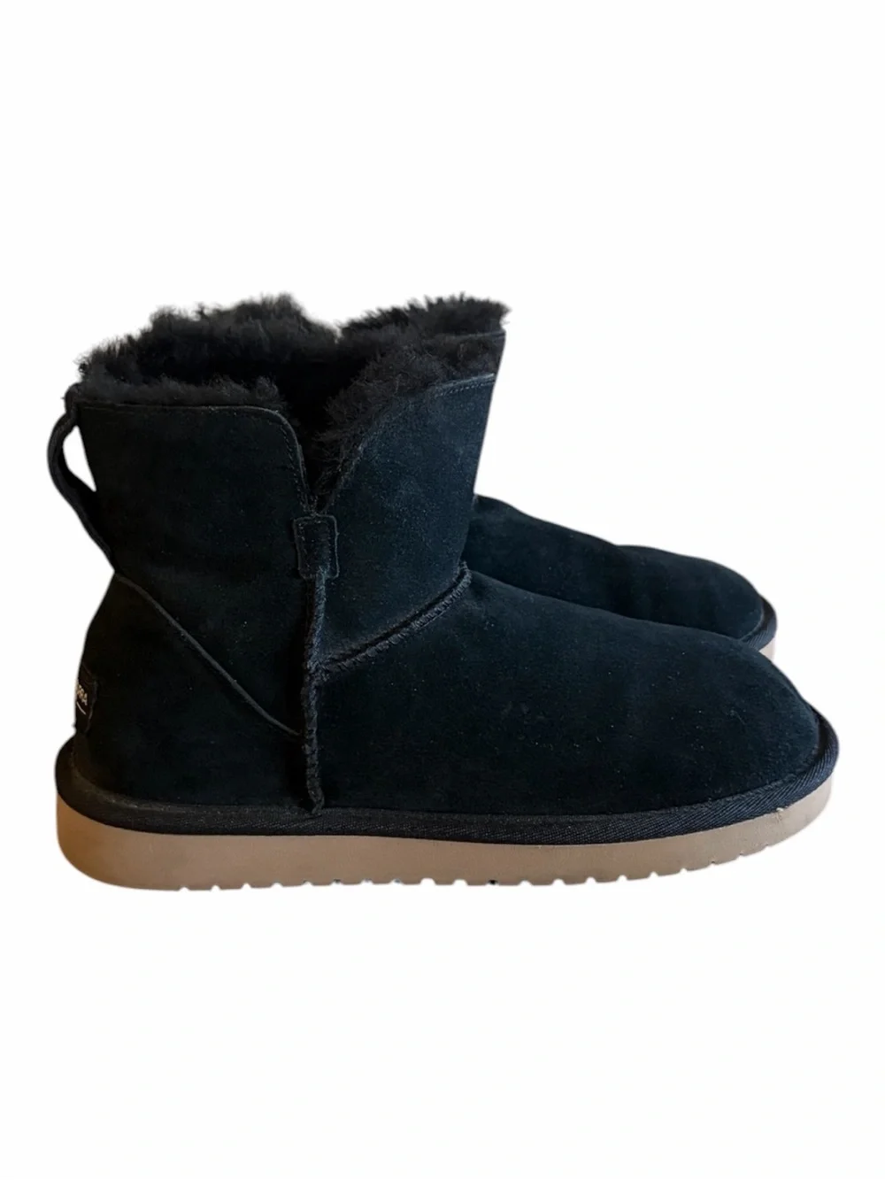 UGG Koolabura Mini Black Suede Shearling Lined Boots.